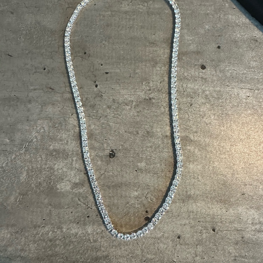 Certified 3.0mm VVS1 Ideal Cut Moissanite Tennis Necklace Chain 18 inches